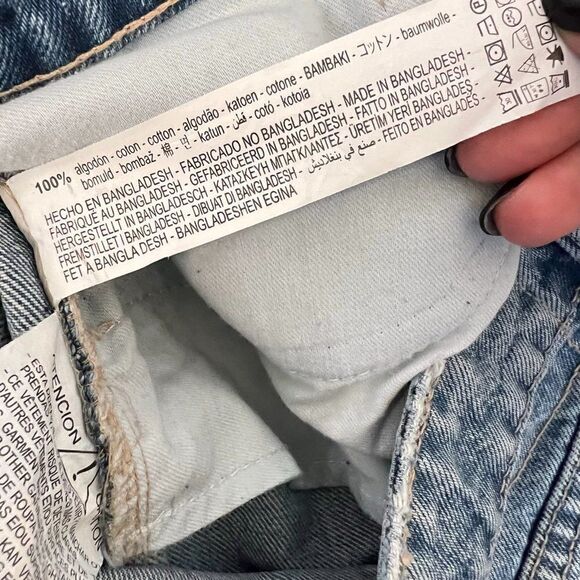 CLEARANCE - Zara Light Wash Distressed Button Fly Jeans - Picture 6 of 6